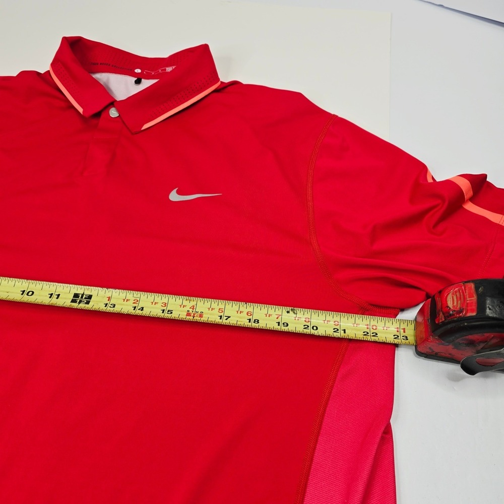 Nike Tiger‎ Woods Collection Dri Fit Red Golf Polo Shirt Mens Large L - Picture 8 of 12